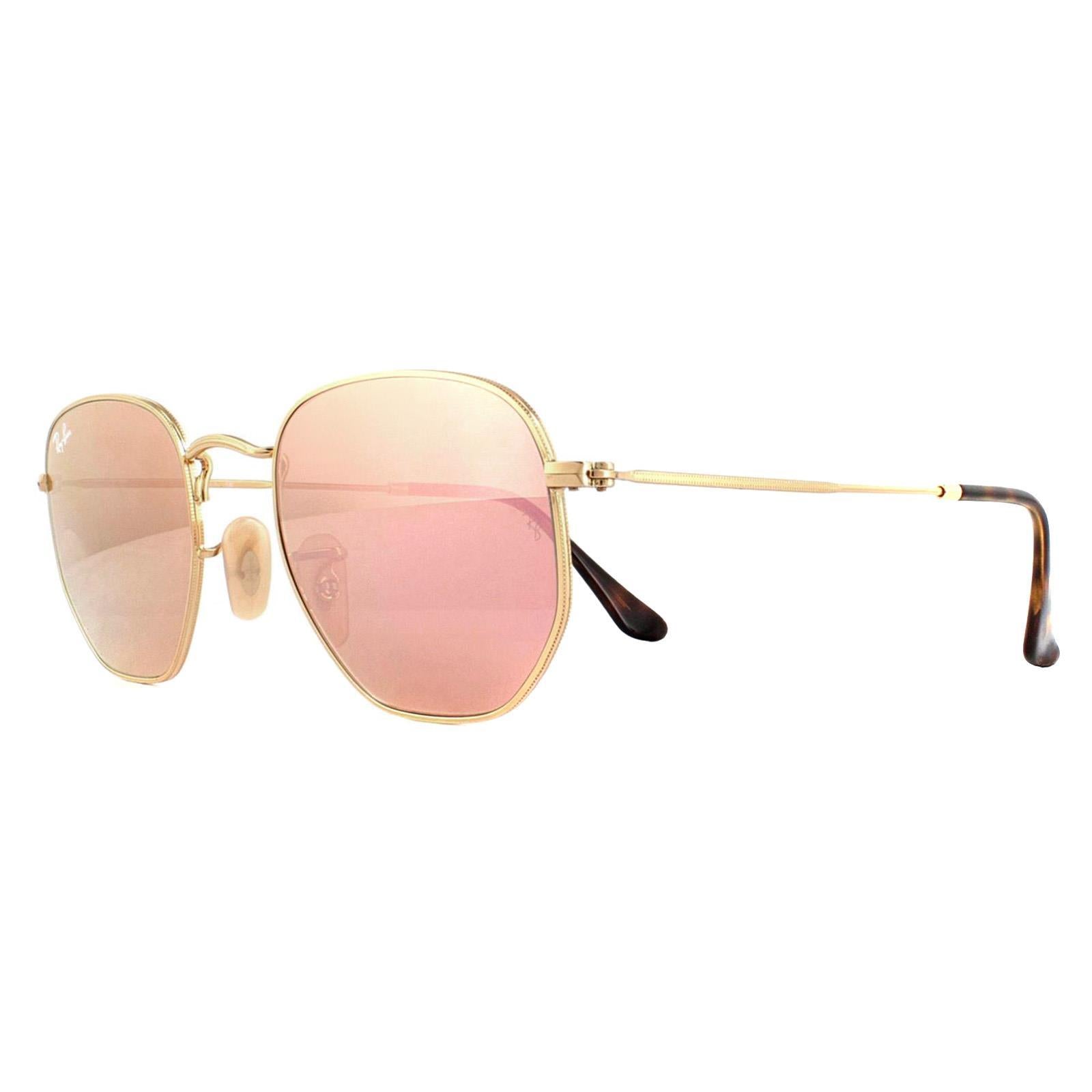 Ray-Ban RB3548N Hexagonal Unisex Gold Sunglasses