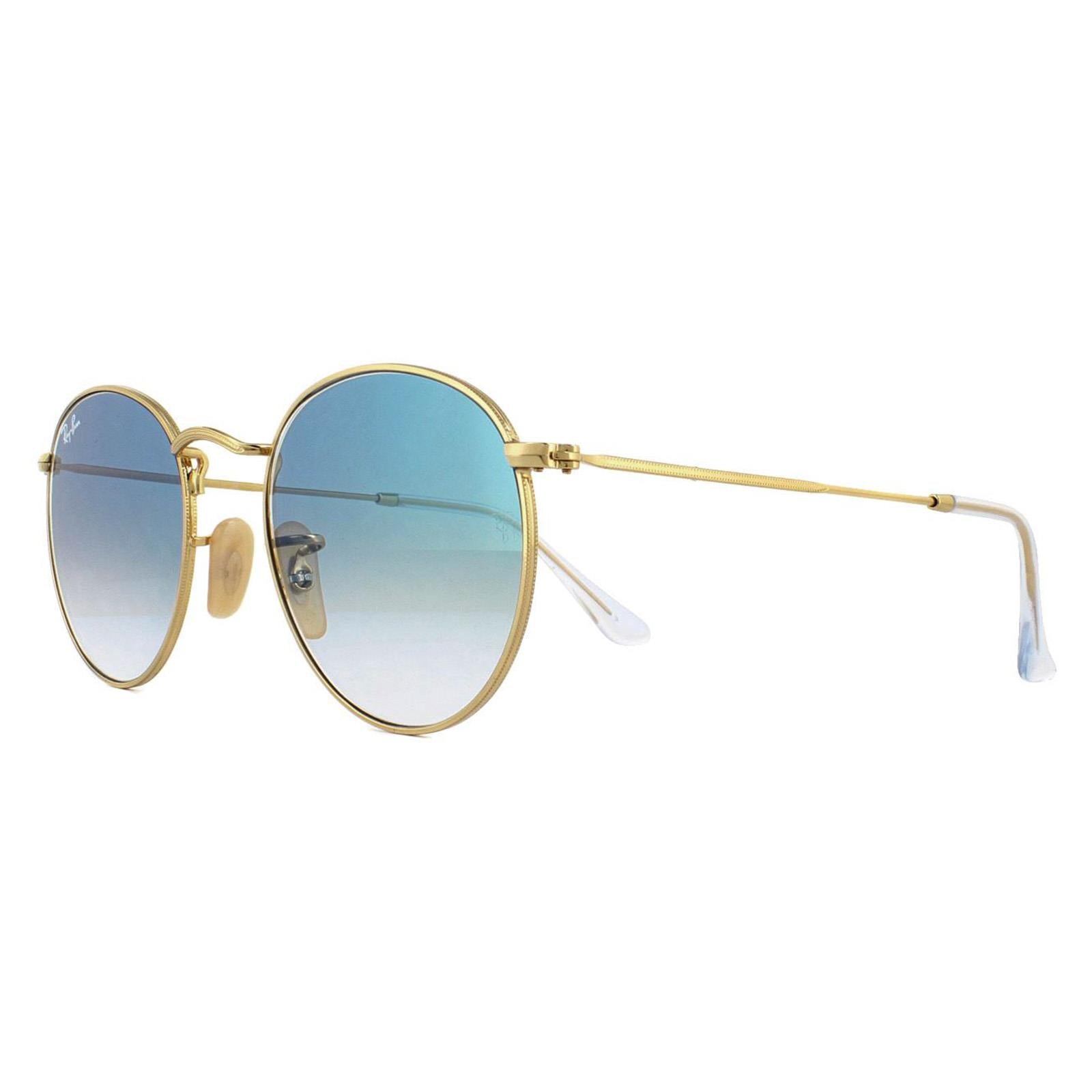 Ray-Ban Round Flat Lenses 3447N Unisex Gold Sunglasses