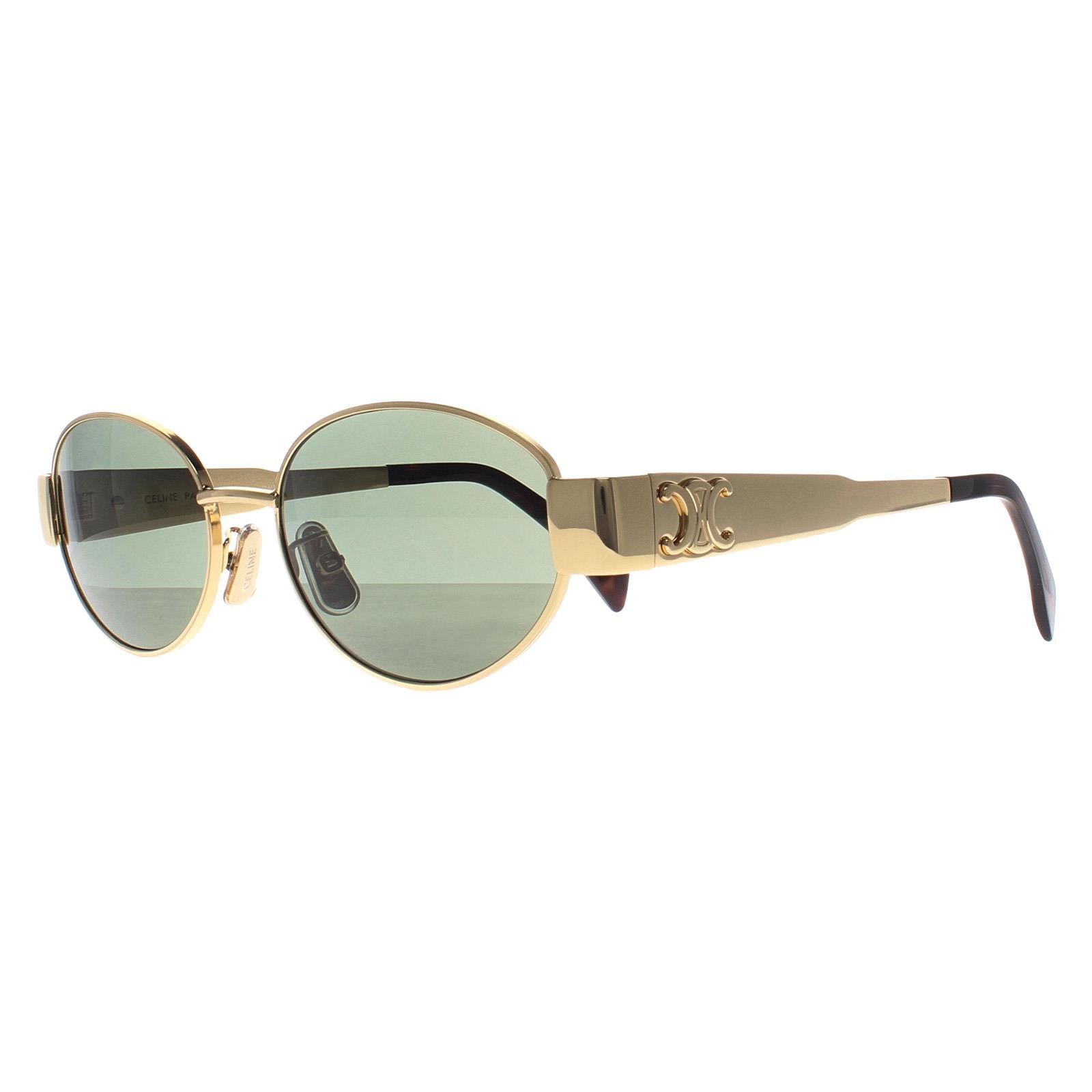 Celine Metal Triomphe CL40235U Womens Gold Sunglasses