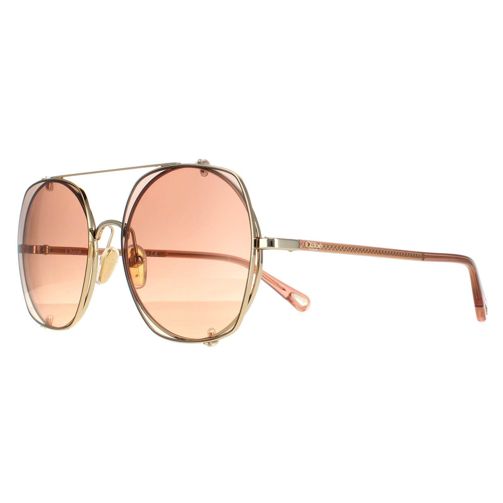 Chloe CH0042S Womens Gold Sunglasses