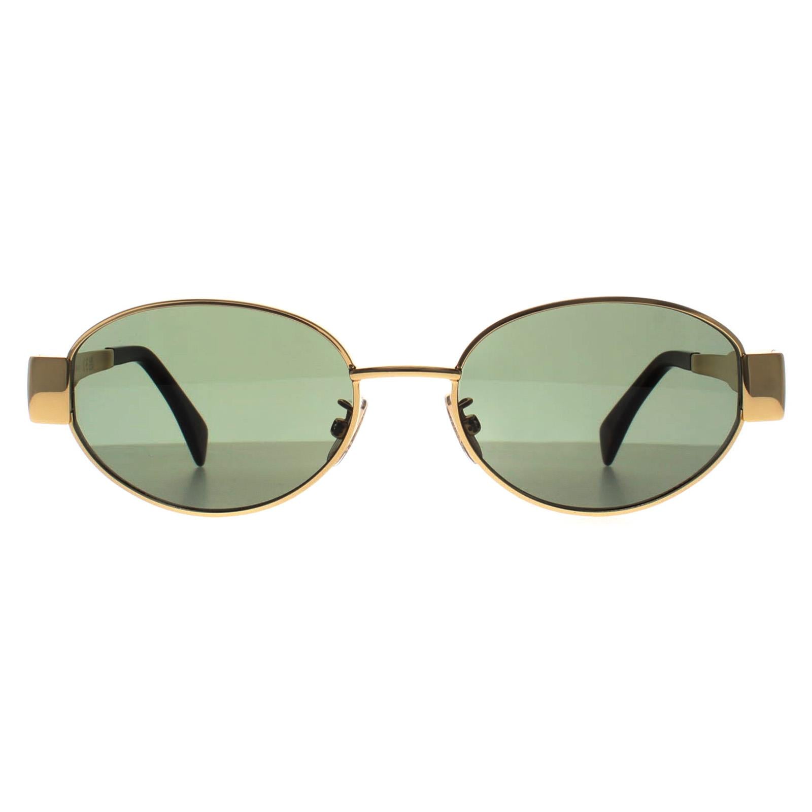 Celine Metal Triomphe CL40235U Womens Gold Sunglasses