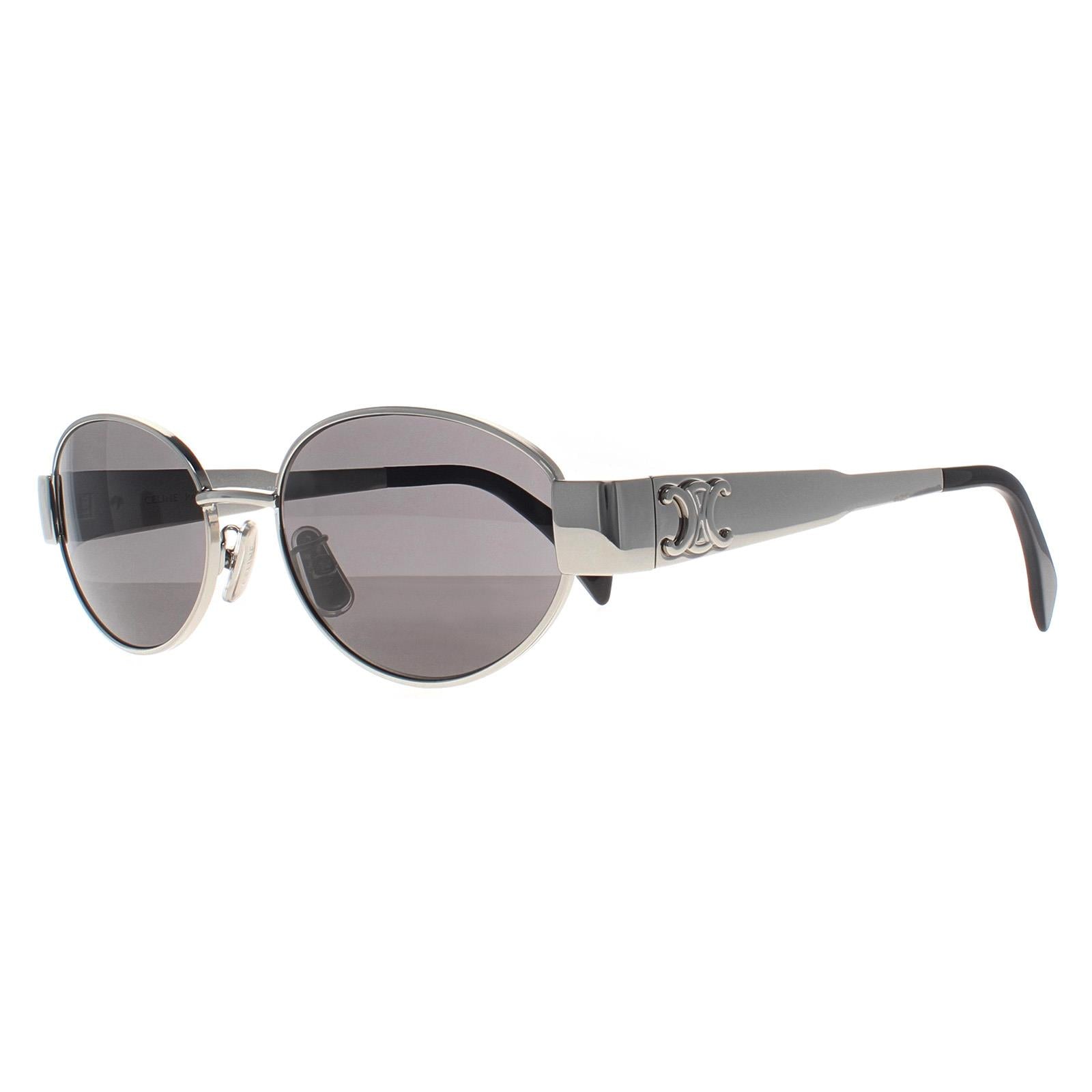 Celine Metal Triomphe CL40235U Womens Silver Sunglasses