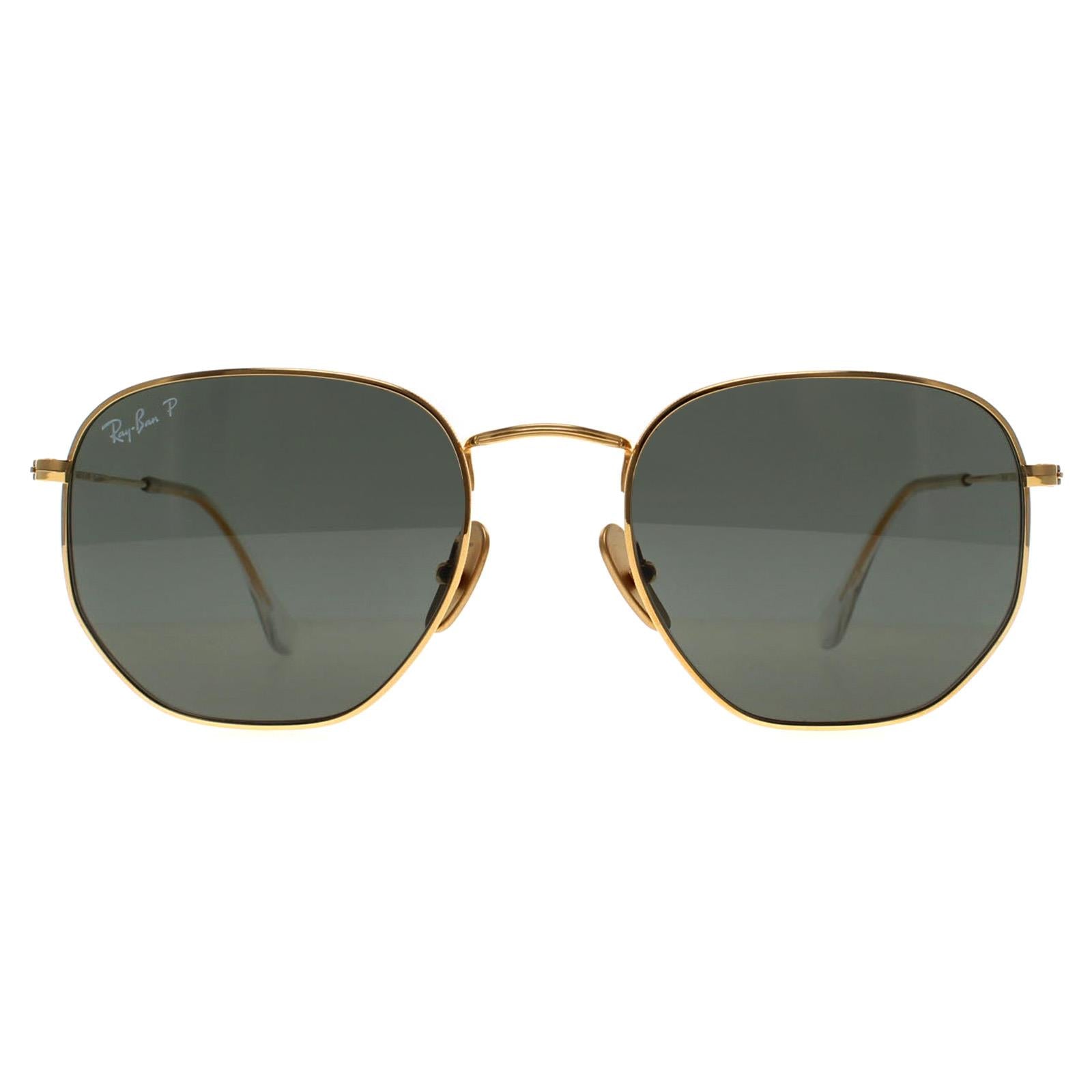 Ray-Ban Hexagonal Titanium RB8148 Unisex Gold Sunglasses