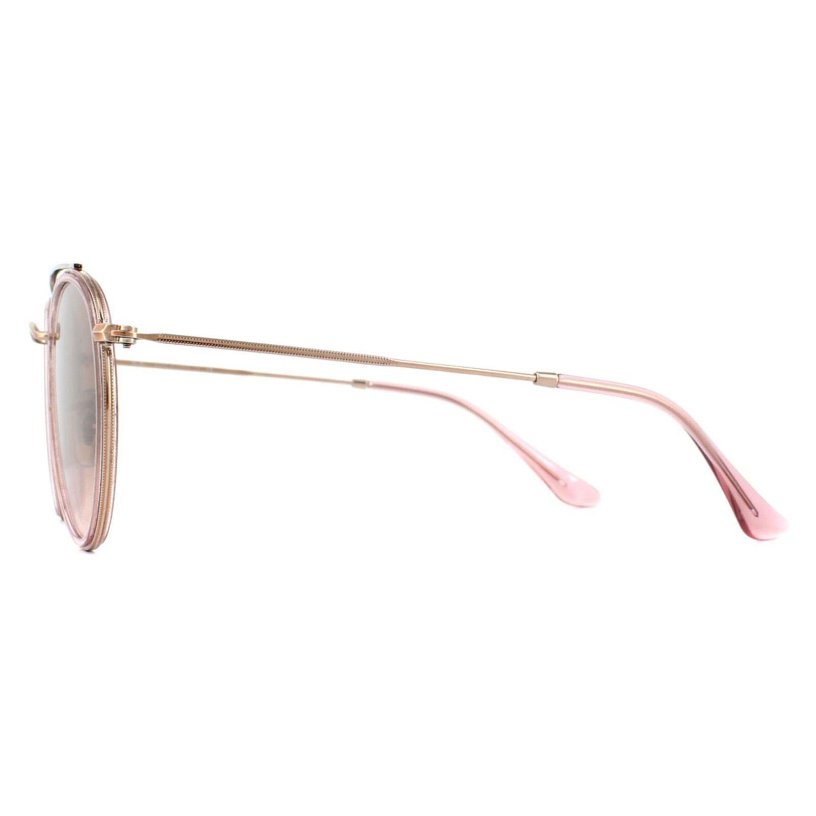 Ray-Ban Round Double Bridge 3647N Unisex Pink Sunglasses