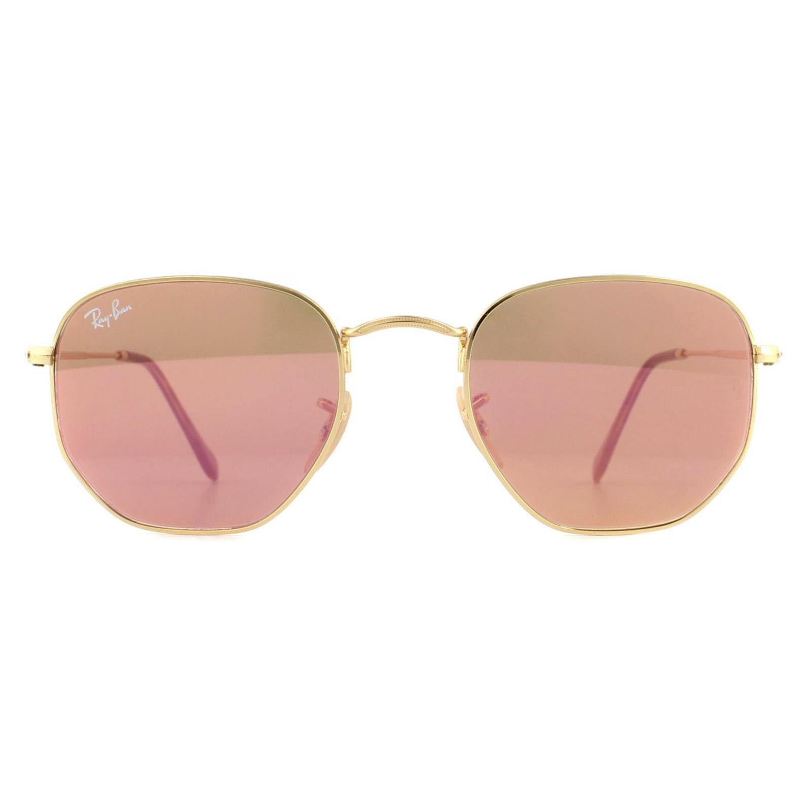 Ray-Ban RB3548N Hexagonal Unisex Gold Sunglasses