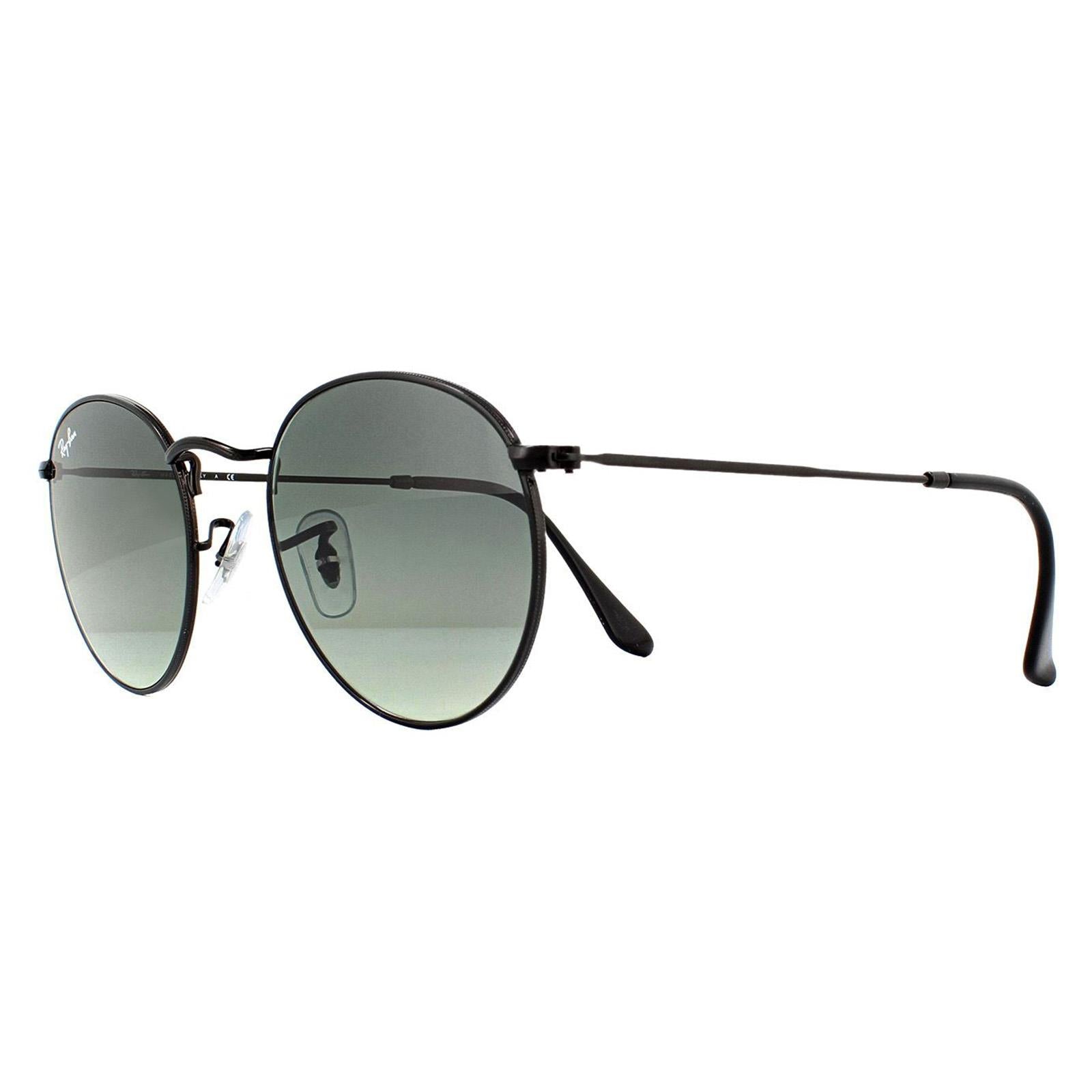 Ray-Ban Round Flat Lenses 3447N Unisex Black Sunglasses