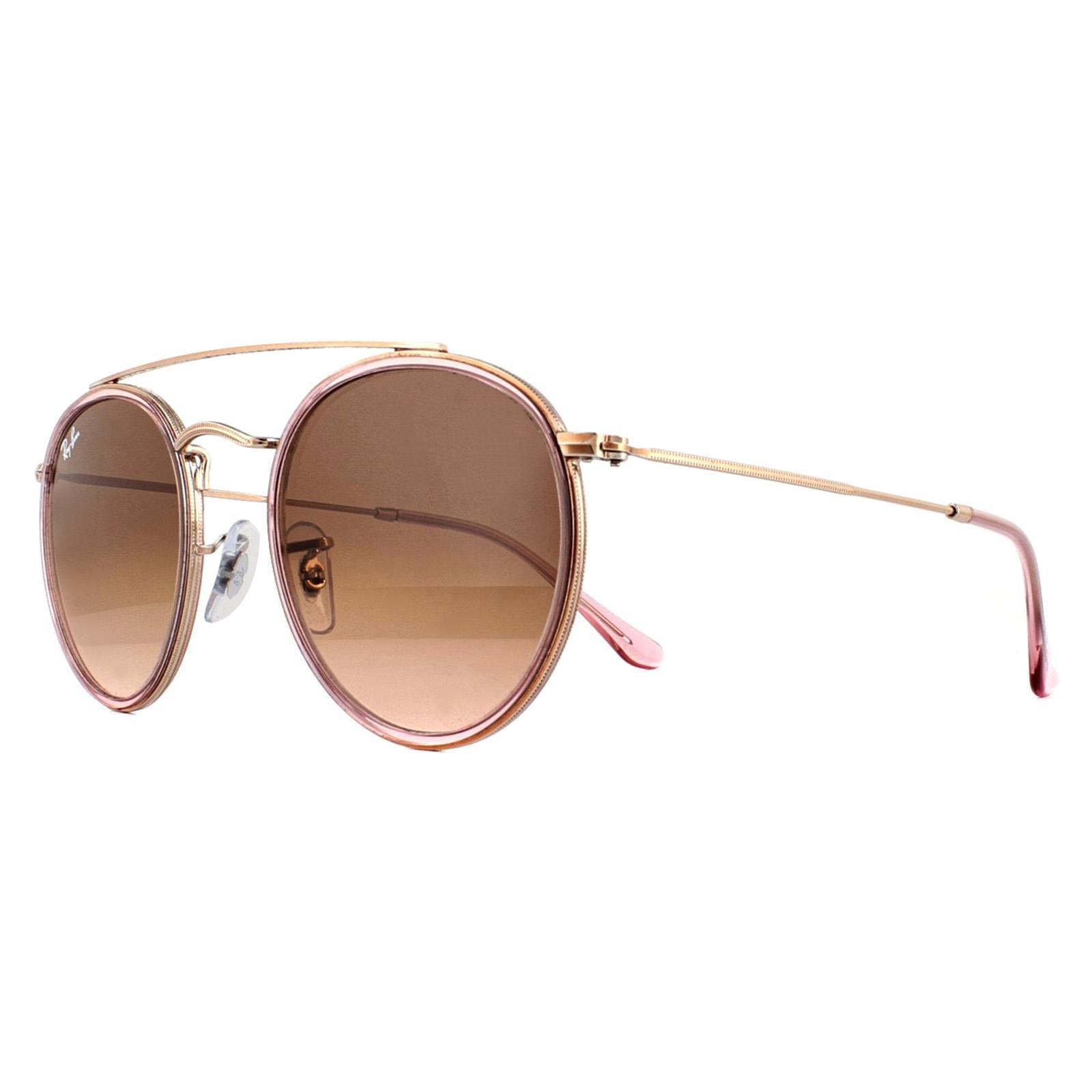 Ray-Ban Round Double Bridge 3647N Unisex Pink Sunglasses