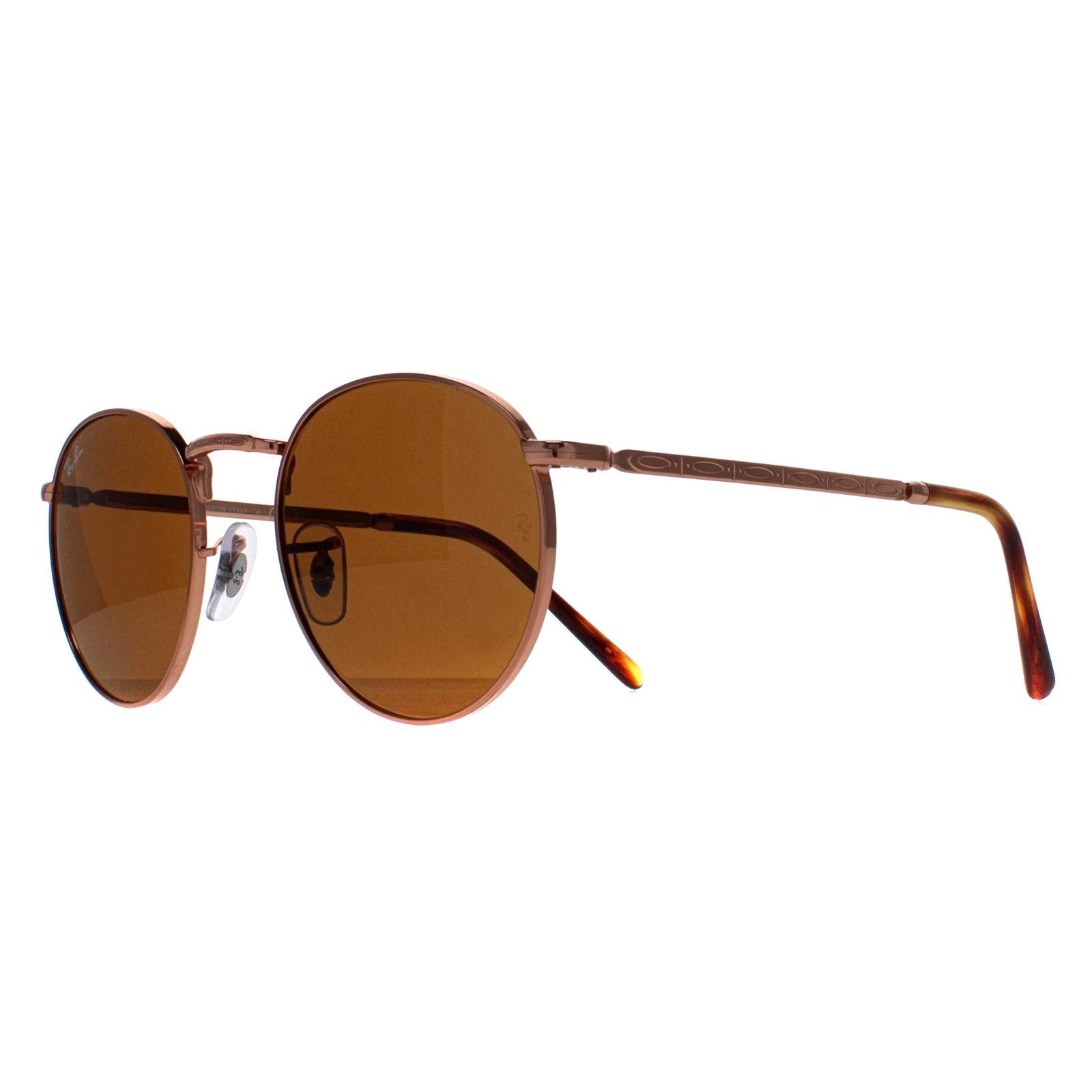 Ray-Ban RB3637 New Round Unisex Gold Sunglasses