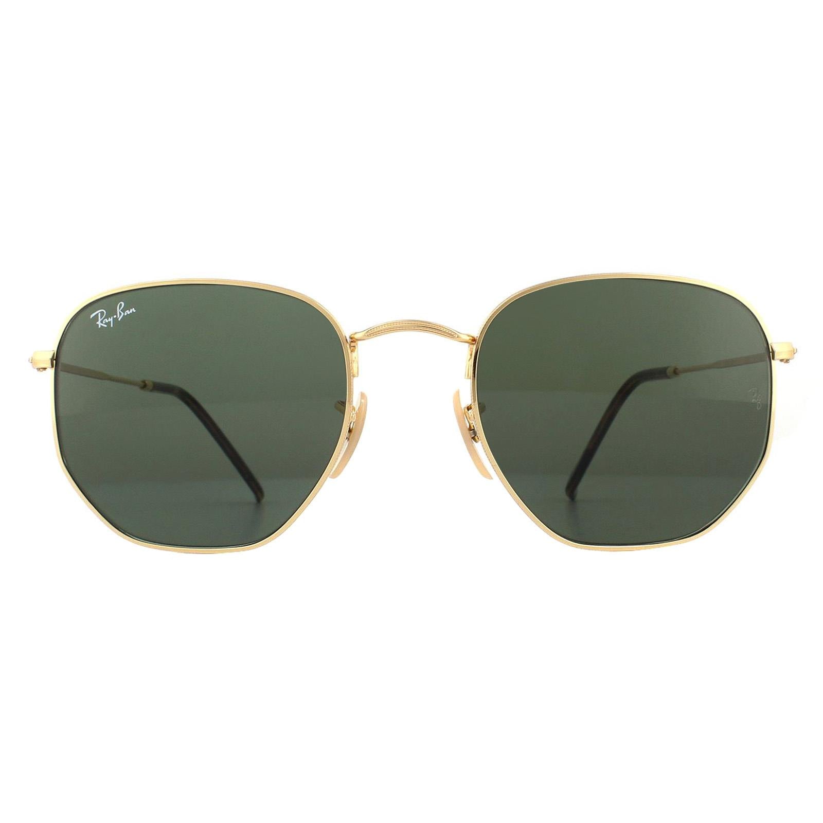 Ray-Ban Hexagonal 3548N Unisex Gold Sunglasses