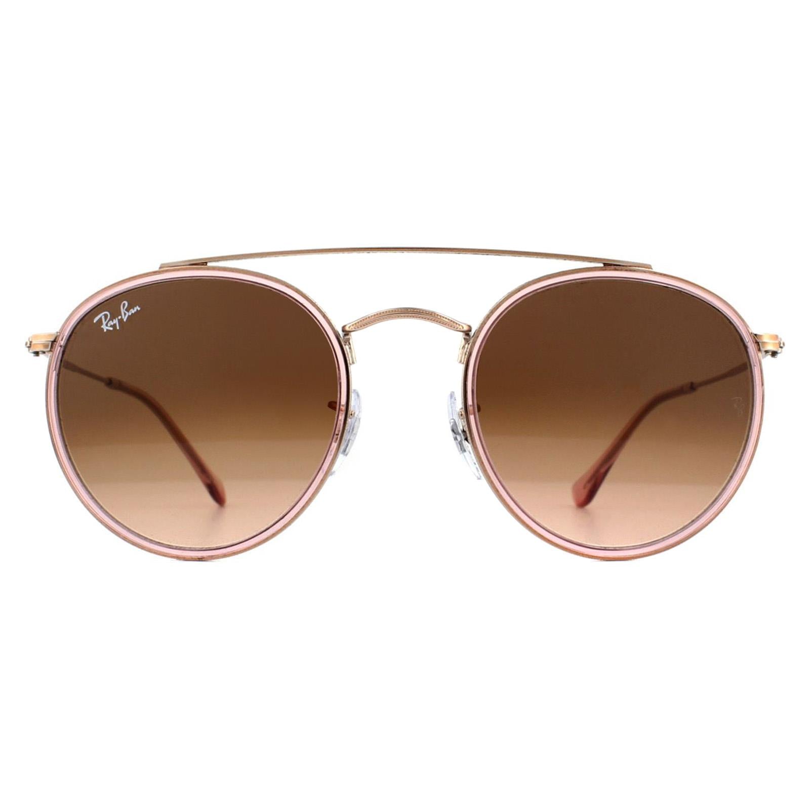 Ray-Ban Round Double Bridge 3647N Unisex Pink Sunglasses