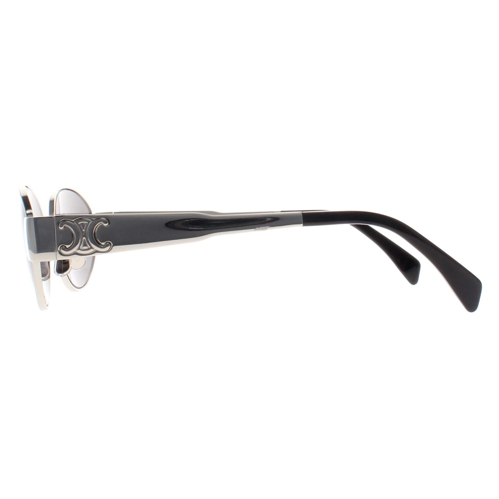 Celine Metal Triomphe CL40235U Womens Silver Sunglasses