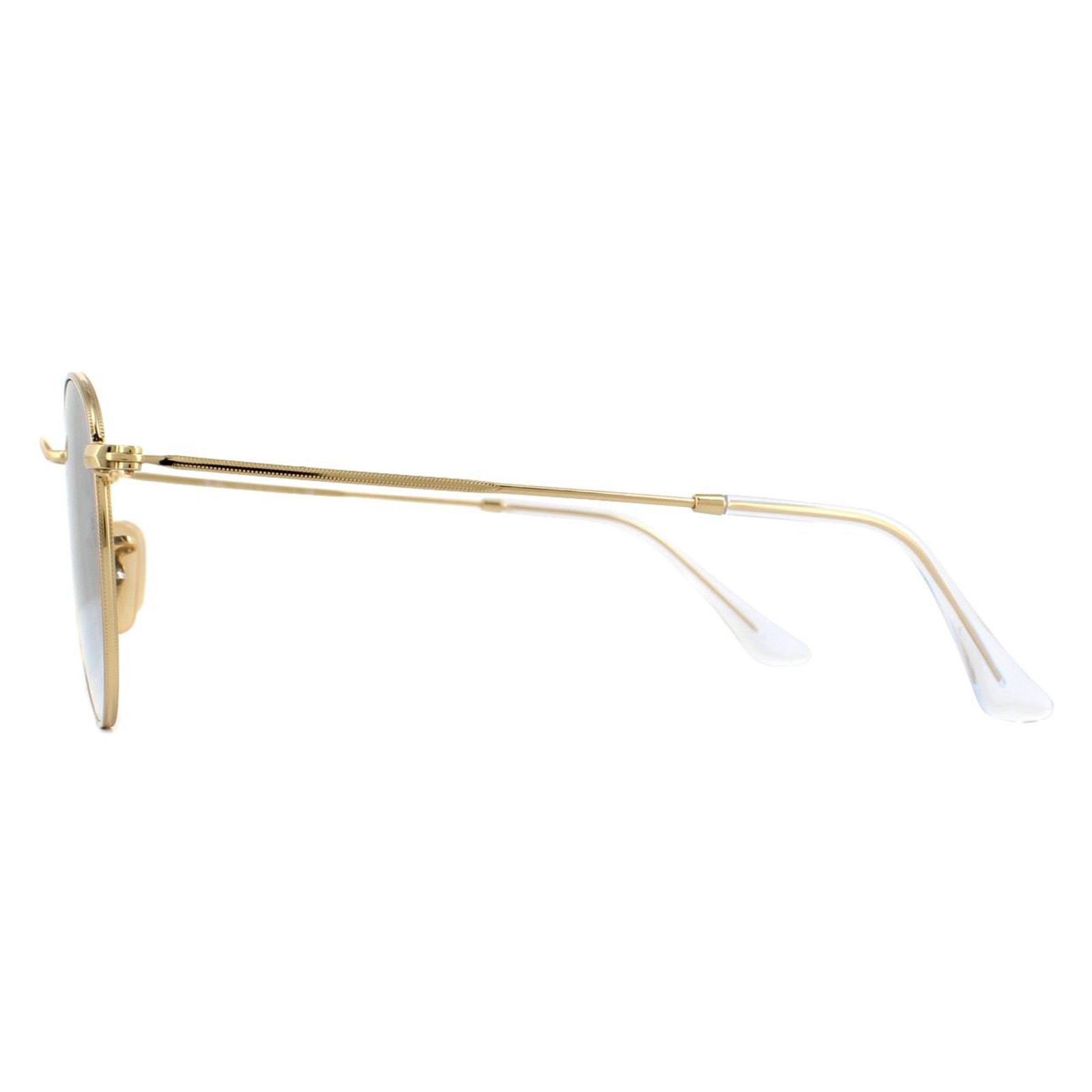 Ray-Ban Round Flat Lenses 3447N Unisex Gold Sunglasses