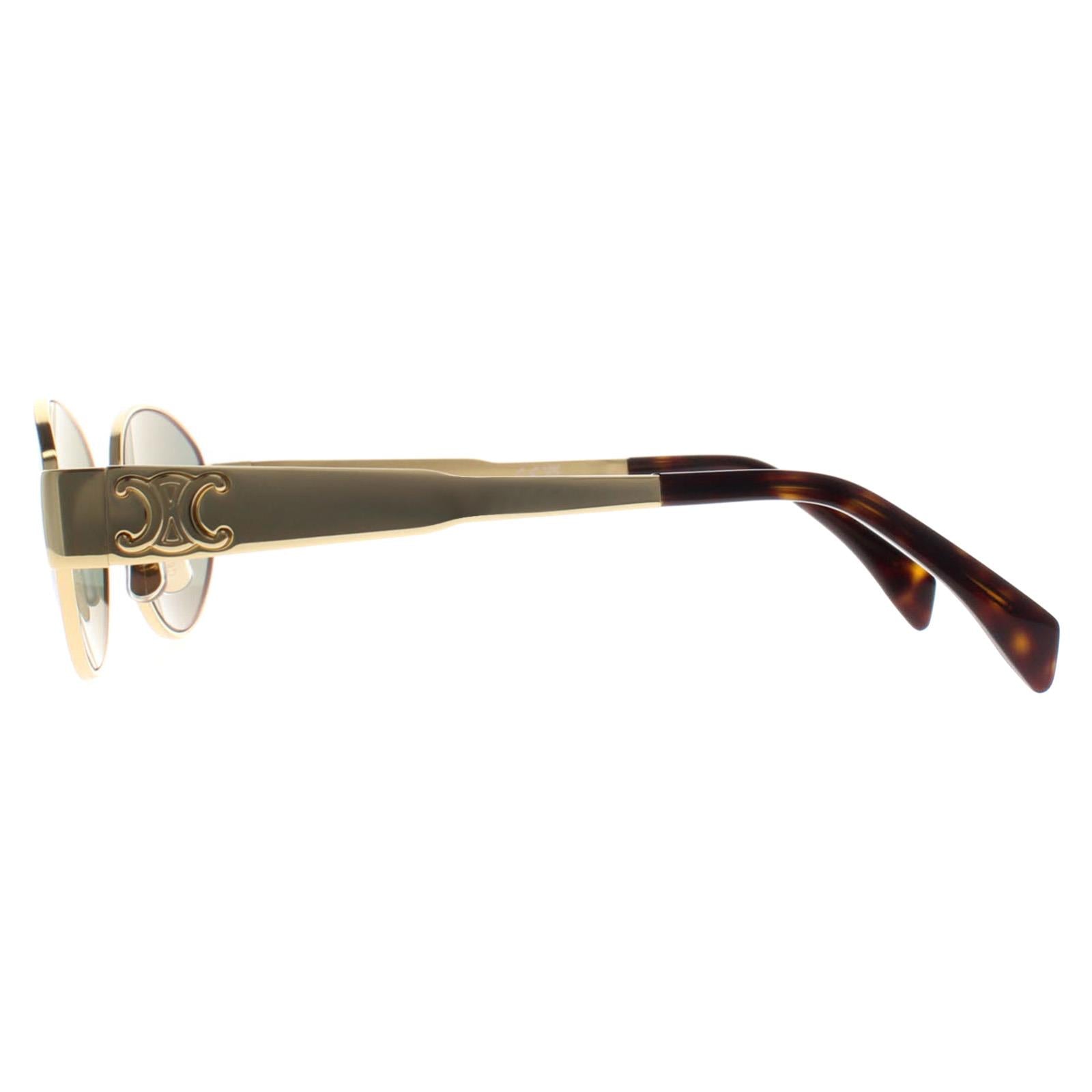 Celine Metal Triomphe CL40235U Womens Gold Sunglasses