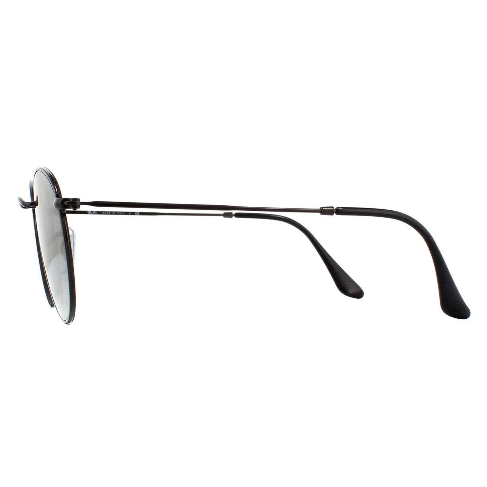 Ray-Ban Round Flat Lenses 3447N Unisex Black Sunglasses