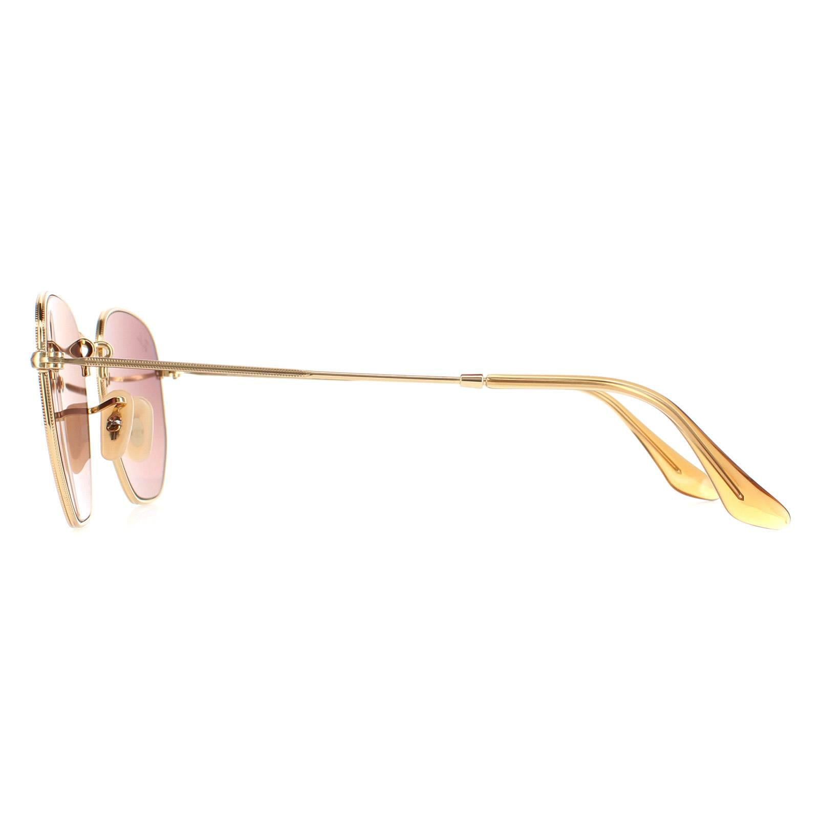Ray-Ban Hexagonal RB3548N Unisex Gold Sunglasses